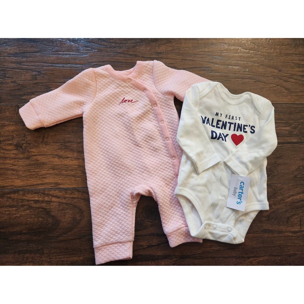 Baby girl valentines day bundle size 3 months